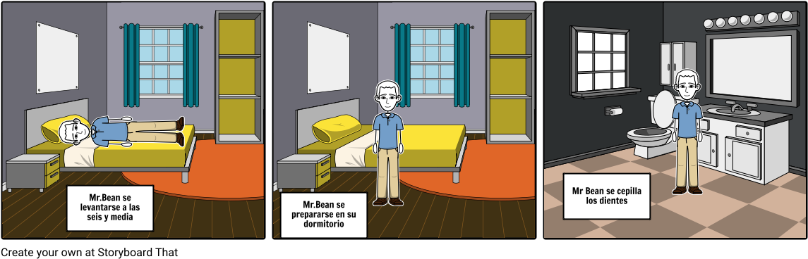 Spanish Mr - Bean Project - Storyboard For A Hair Oil (1164x385), Png Download