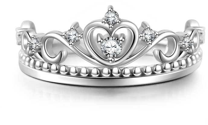 Princess Captured Hearts Tiara Princess Ring Sterling (750x750), Png Download