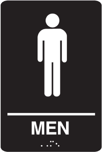 Blue Men / Women Bathroom Sign Quality Sign Plastic - Mens Restroom Sign (500x500), Png Download