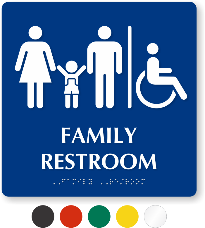 Ada Braille Family Restroom Sign (800x800), Png Download