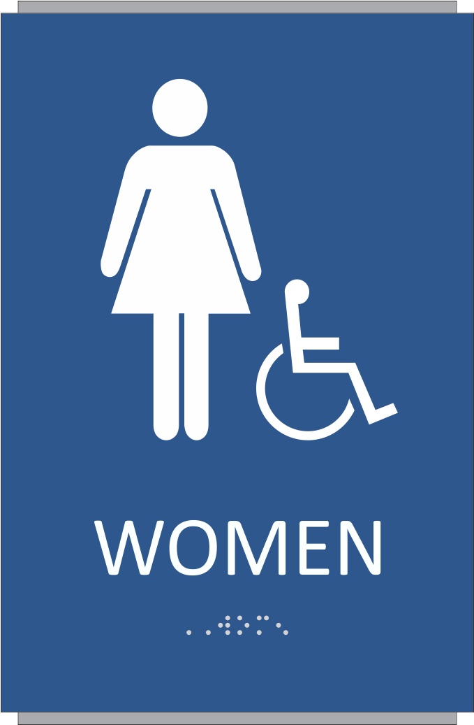 Ada Braille Women Restroom Sign - Family Restroom (1050x1050), Png Download