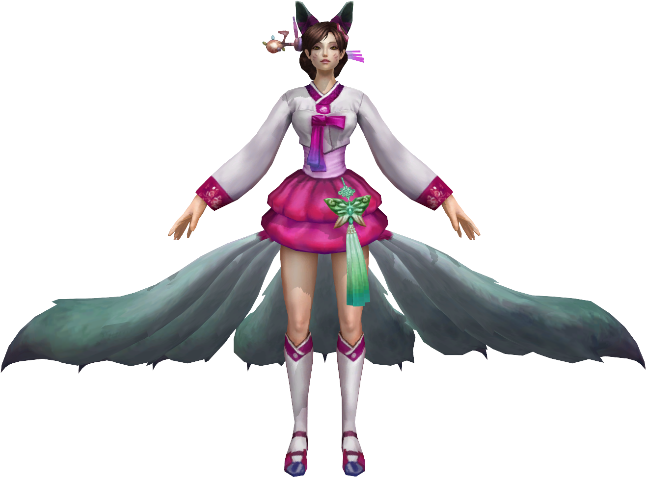 Dynasty Ahri League Of Legends Skin Model - Dynasty Ahri Skin Game (1443x1044), Png Download