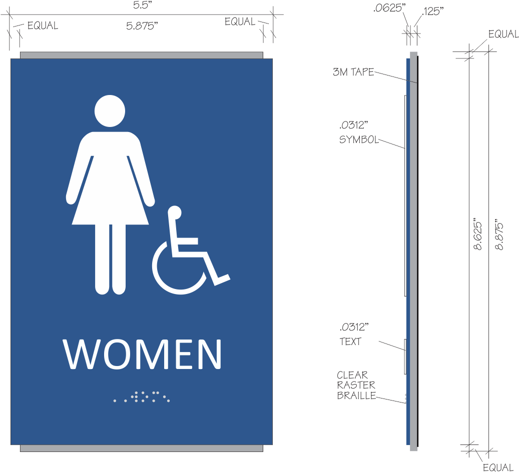 Braille Unisex Restroom Sign With Pictograms Free Pdf - High School Restroom Sign (1050x1050), Png Download