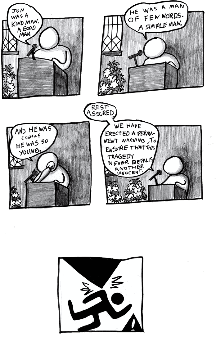 The Death Of Bathroom-sign Man - Cartoon (696x1086), Png Download