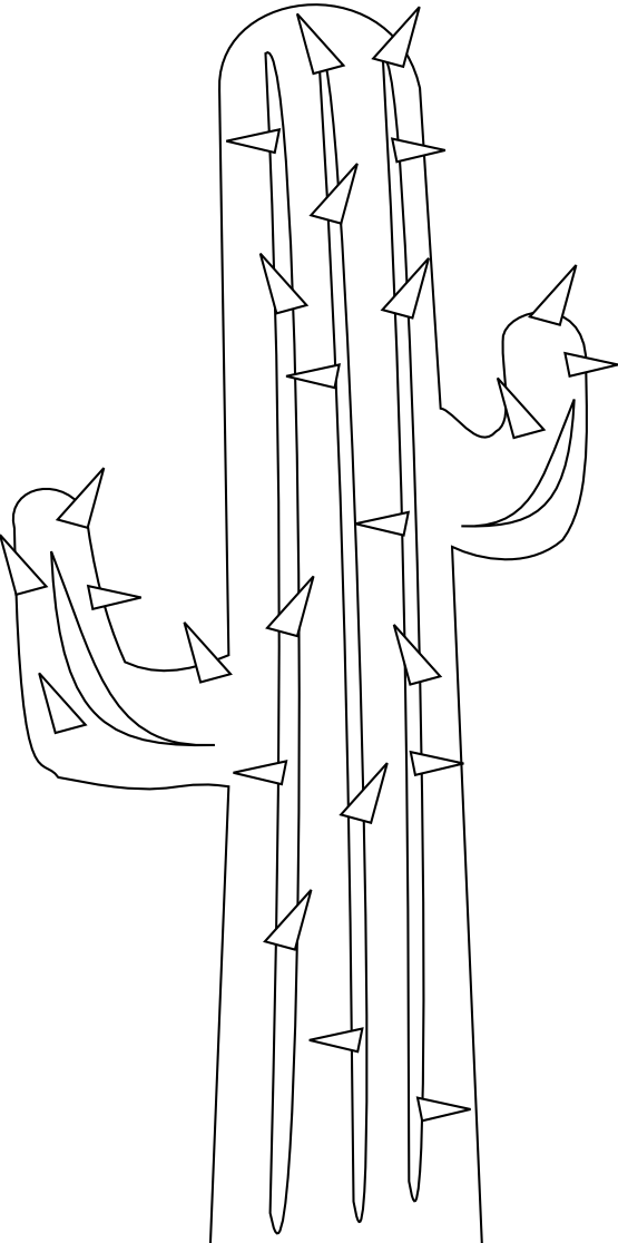 Cactus Clipart Person Pencil And In Color Cactus Clipart - Silhouette Png White Cactus White Vector (555x1116), Png Download