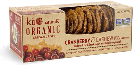 Cranberry & Cashew - Kii Naturals Artisan Crisps Organic Cranberry And Cashew (462x345), Png Download
