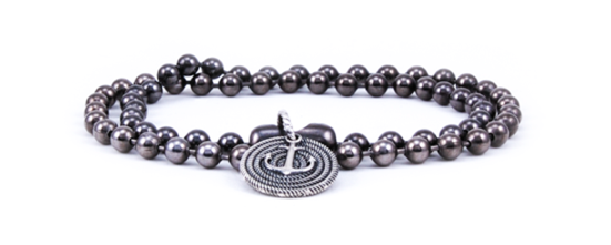 Anchor Rope Double Wrapped Steel Ball Chain Bracelet (550x319), Png Download