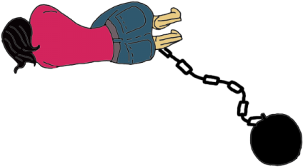 Ball And Chain Tea - Cartoon (450x450), Png Download