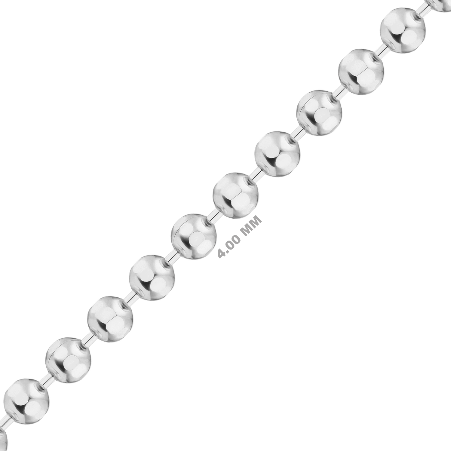 Sterling Silver Diamond Cut Round Bead Chain In Sterling - Ball Chain (1500x1500), Png Download