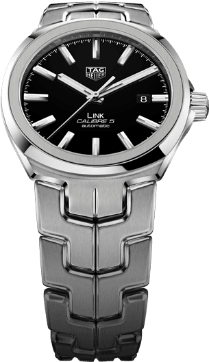Swiss Watches Tag Heuer Uk Line Watch Store Tag Heuer - Tag Heuer Wbc2110.ba0603 Link Calibre 5 Stainless Steel (456x608), Png Download