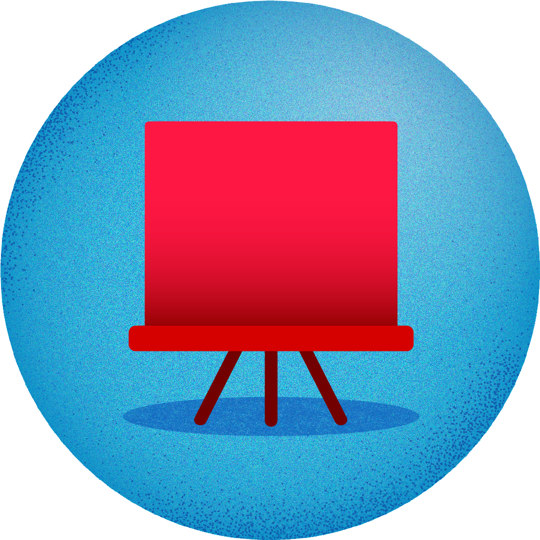 File - Blue Icon - Easel - Freesbie (1156x1153), Png Download
