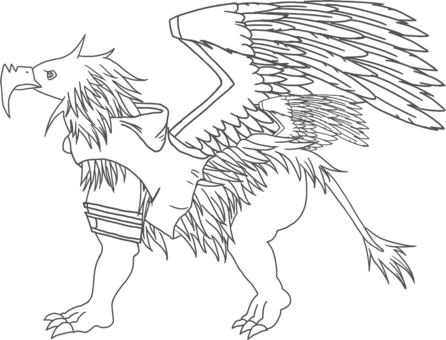 Line Art Drawing Griffin Coloring Book - Griffin (446x340), Png Download