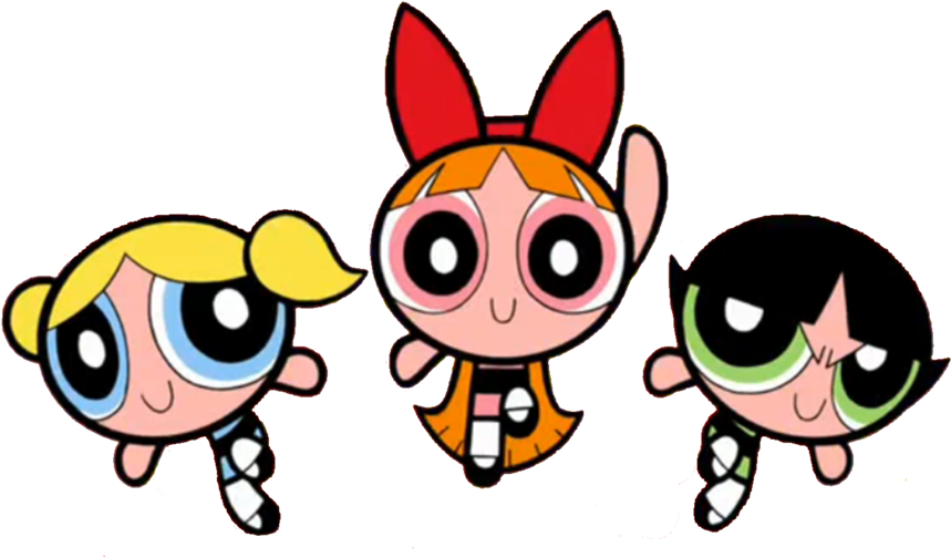 1000px-ppg1 - Powerpuff Girls July 2002 (1000x563), Png Download