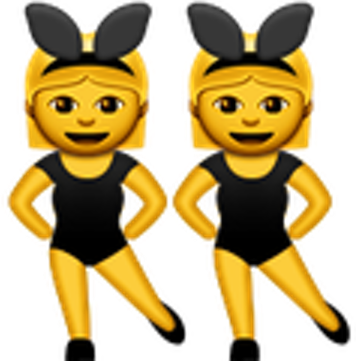 Twins Clipart Emoji - Woman With Bunny Ears Emoji (740x740), Png Download