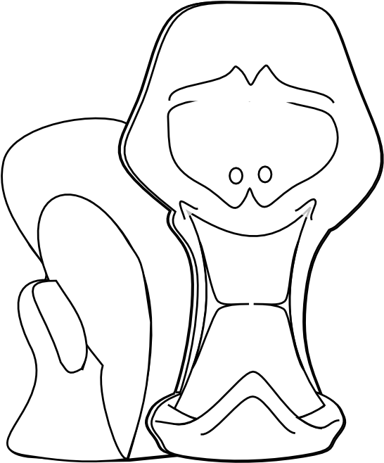 Worm 11 Black White Line Art Coloring Book Colouring - Drawing (555x668), Png Download