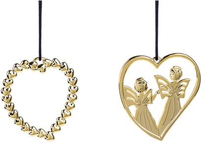 Heart Wreath And Heart Angel H7 Gold Plated - Heart Wreath & Heart Angel, Goldplated (460x460), Png Download