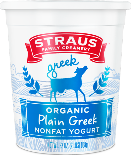 Share - Straus Organic Greek Yogurt, Plain - 32 Oz Tub (500x500), Png Download