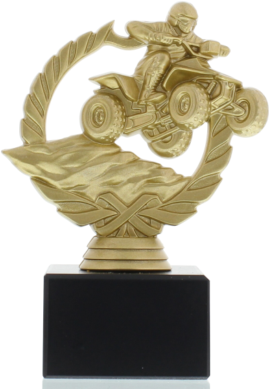 Figure Quad Bike In A Wreath 14,5cm Gold-coloured - All-terrain Vehicle (900x600), Png Download