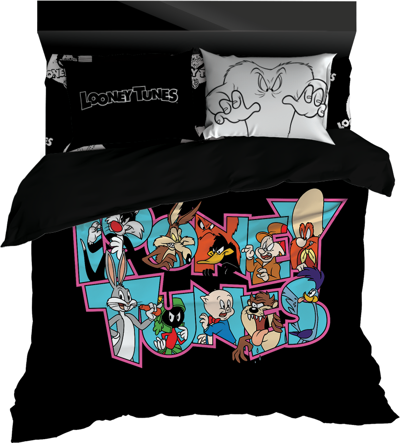 Looney Tunes Logo Black - Duvet Cover (1000x1000), Png Download