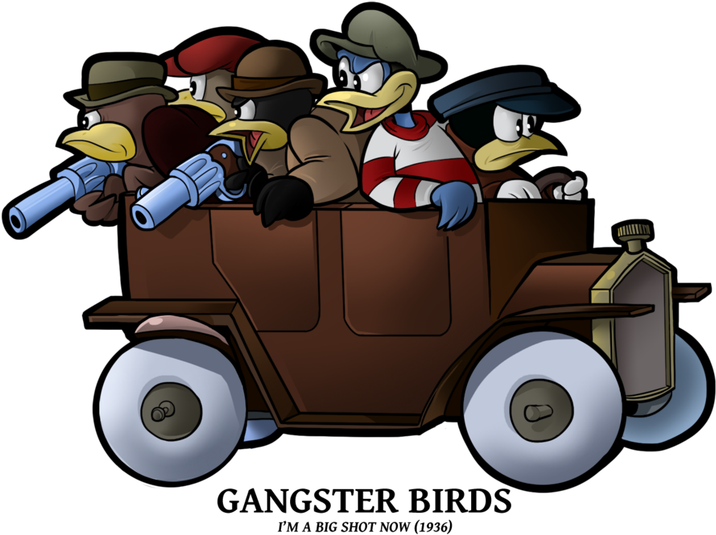 Birds By Boscoloandrea On Deviantart - Gangster Car Cartoon (1024x776), Png Download