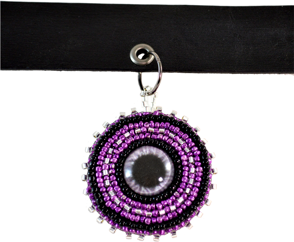 Purple Eye Choker - Purple Eye Choker - Leather - Purple Choker - Free (1000x1000), Png Download