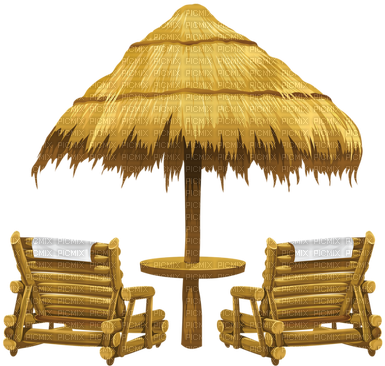 Umbrella Beach Chair Parasol Chaise - Deck Chairs On Beach (400x371), Png Download