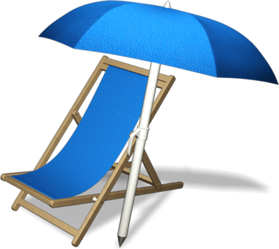 Beach Lounge Chair Umbrella - Beach Chair Png Transparent (400x357), Png Download