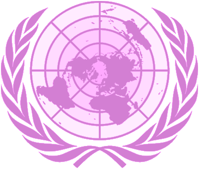 The Mysterious Black Sun Symbol So Prominent At The - Pink United Nations Logo (397x337), Png Download