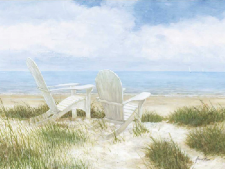 Arnie Fisk - Beach Chairs Canvas (900x900), Png Download