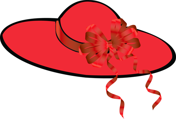 Red Hat Society Day - Clip Art Ladies Hat (600x404), Png Download