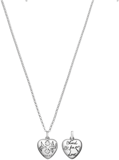 Blind For Love Sterling Silver Necklace - Gucci Blind For Love Collection, Silver 00u (600x600), Png Download