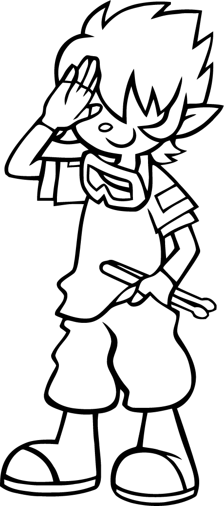 Ash 10 Lineart - Pop'n Music (460x1036), Png Download