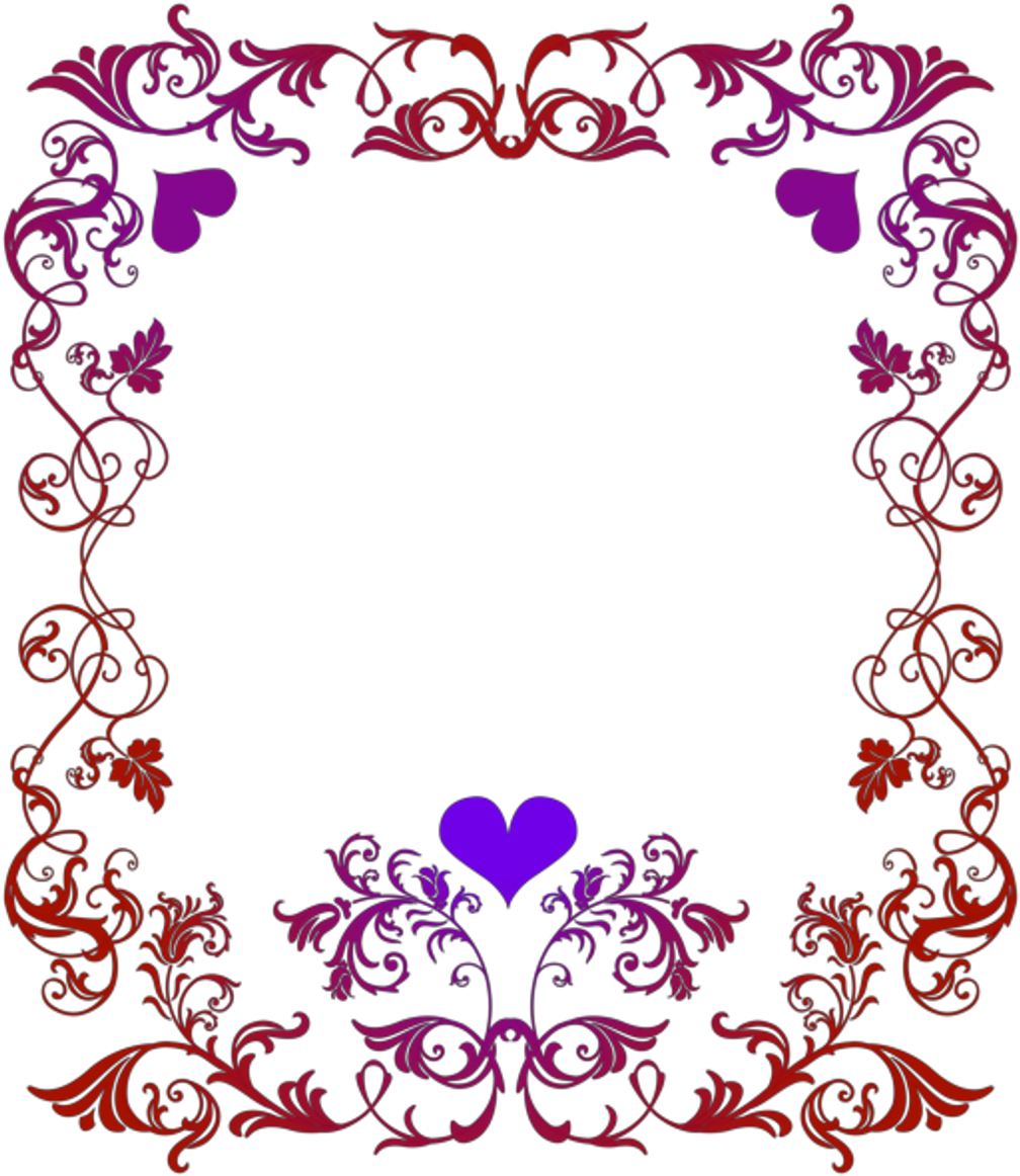 Girly Border Png File - Valentines Day Border Clip Art (520x600), Png Download