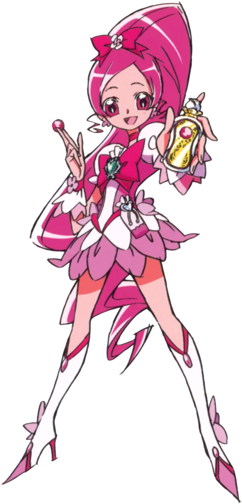 Cure Blossom Pose6 - Hanasaki Tsubomi Cure Blossom (858x1752), Png Download