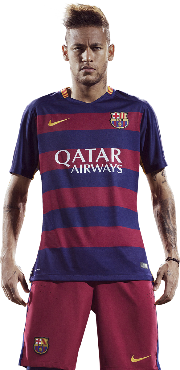 Free Icons Png - Neymar Autographed Jersey - Jr. Qatar Airways Nike (584x1200), Png Download