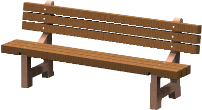 Lakeside Concrete Bench With Douglas Fir Slats Seat - Park Bench No Background (460x460), Png Download