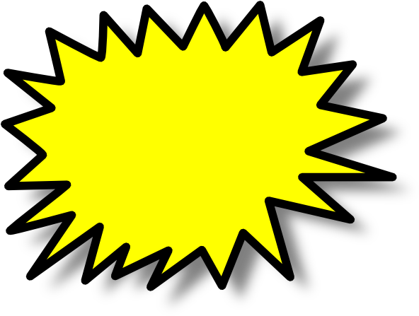 Comic Callout Yellow Clip - Star Burst Clip Art (600x452), Png Download
