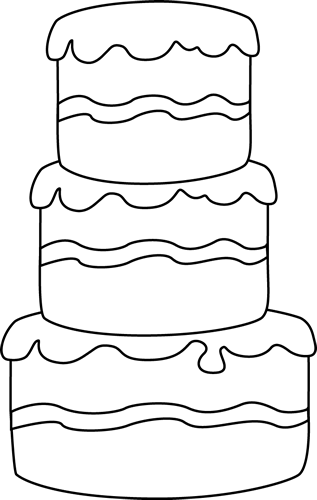 Cake Black And White Big Black And White Cake Clip - Big Cake Black And White (317x500), Png Download