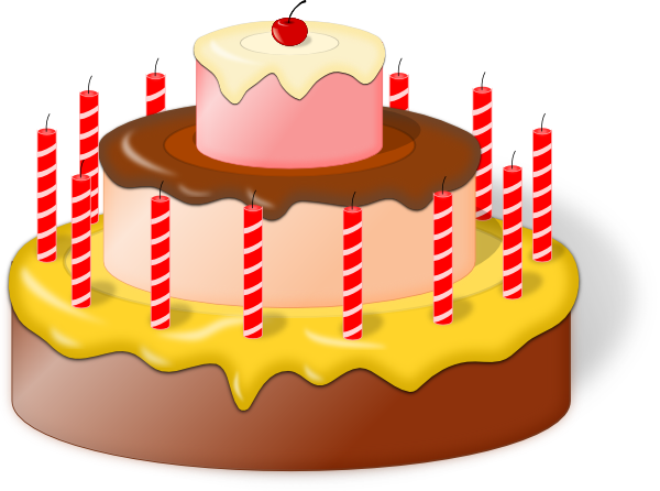 Cake Clipart Chocolate - Svg Birthday Cake (600x446), Png Download