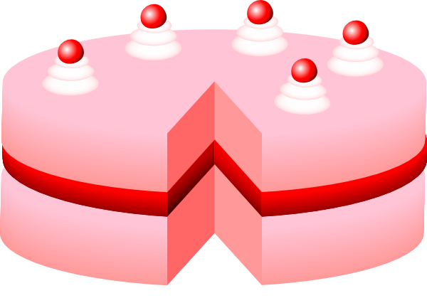 Cake Clipart Pink Cake - Cake Clip Art (600x419), Png Download