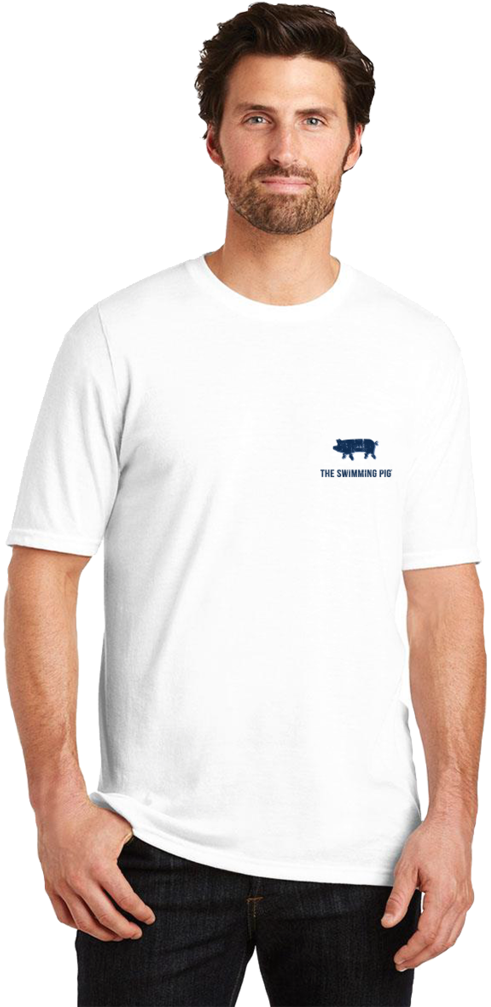 Men's White - District Made Dm130 - Mens Perfect Tri Crew Tee - Red (1024x1024), Png Download