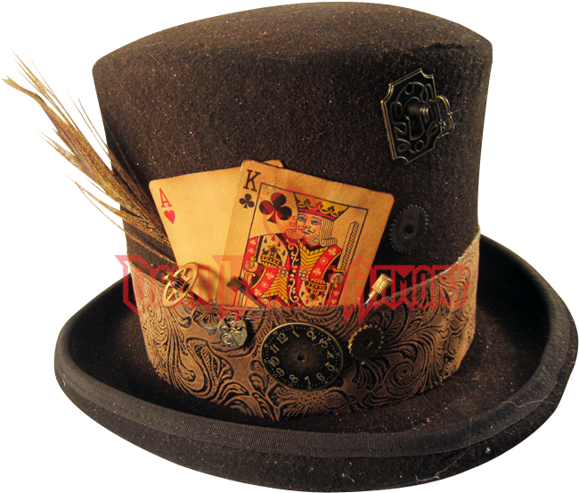 88 Victorian Mens Hats - Top Hat With Cards (656x656), Png Download