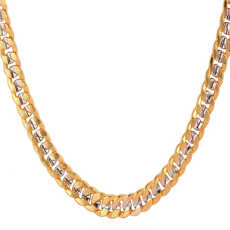 Thug Life Chain Png - U7 18k Two Tone Gold Plated Men's Jewelry 6mm Cuban (800x800), Png Download