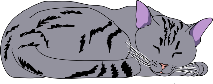 Kitten Png Clipart - Sleeping Cat Clipart Png (688x272), Png Download