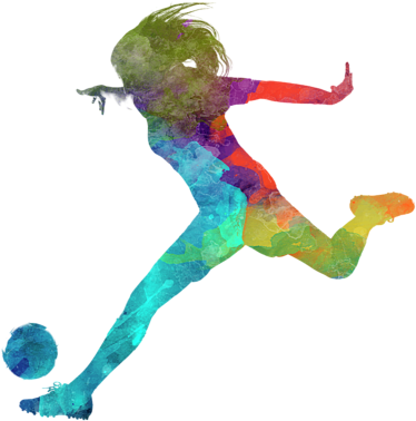 Bleed Area May Not Be Visible - Watercolor Soccer Player Girl (600x480), Png Download
