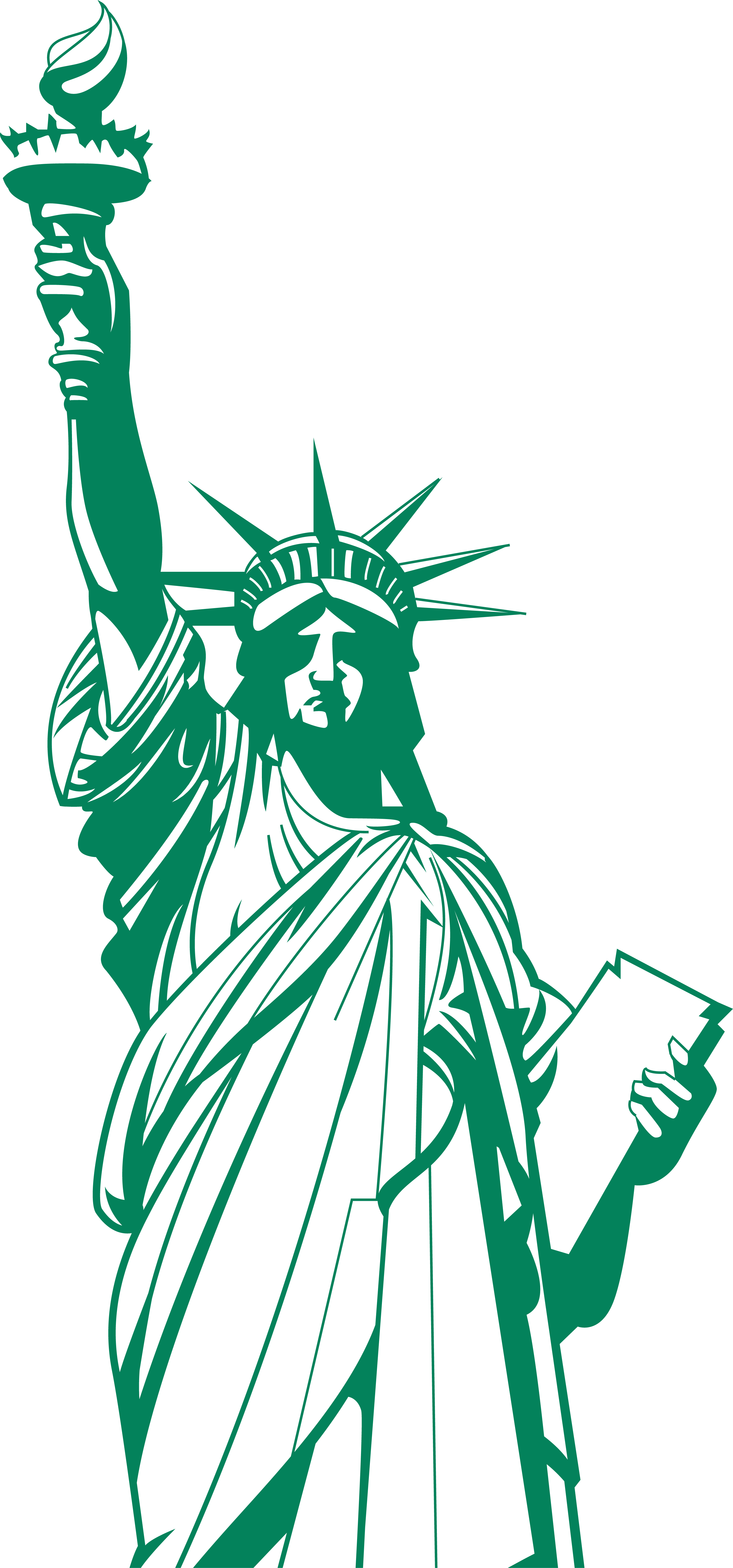 Statue Of Liberty Logo Png Graphic Black And White - Estatua De La Libertad Png (2802x5992), Png Download