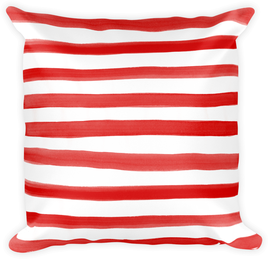 Watercolor Stripe Throw Pillow Cover - Cushion (1000x1000), Png Download