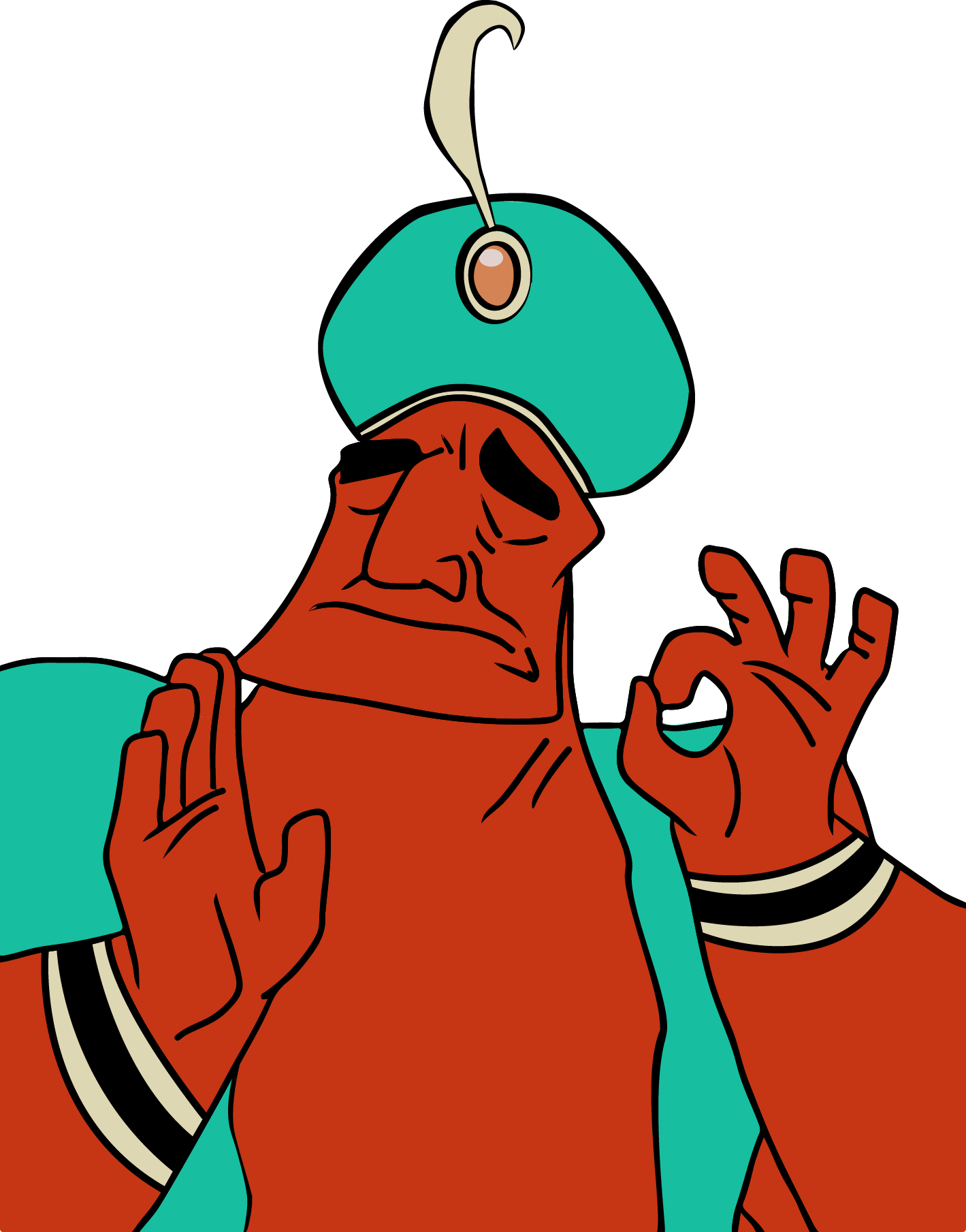 When You Dodge The Sword Just Right - Cuphead Djimmi The Great Phase 3 (1419x1809), Png Download