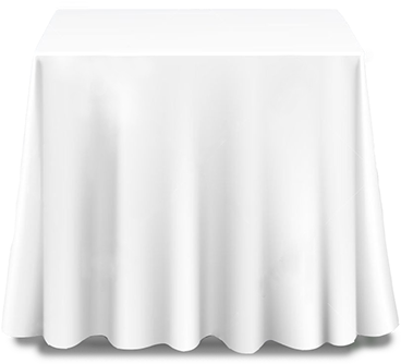 A White Square Tablecloth Made From Polyester - White Table Cloth Png (400x380), Png Download