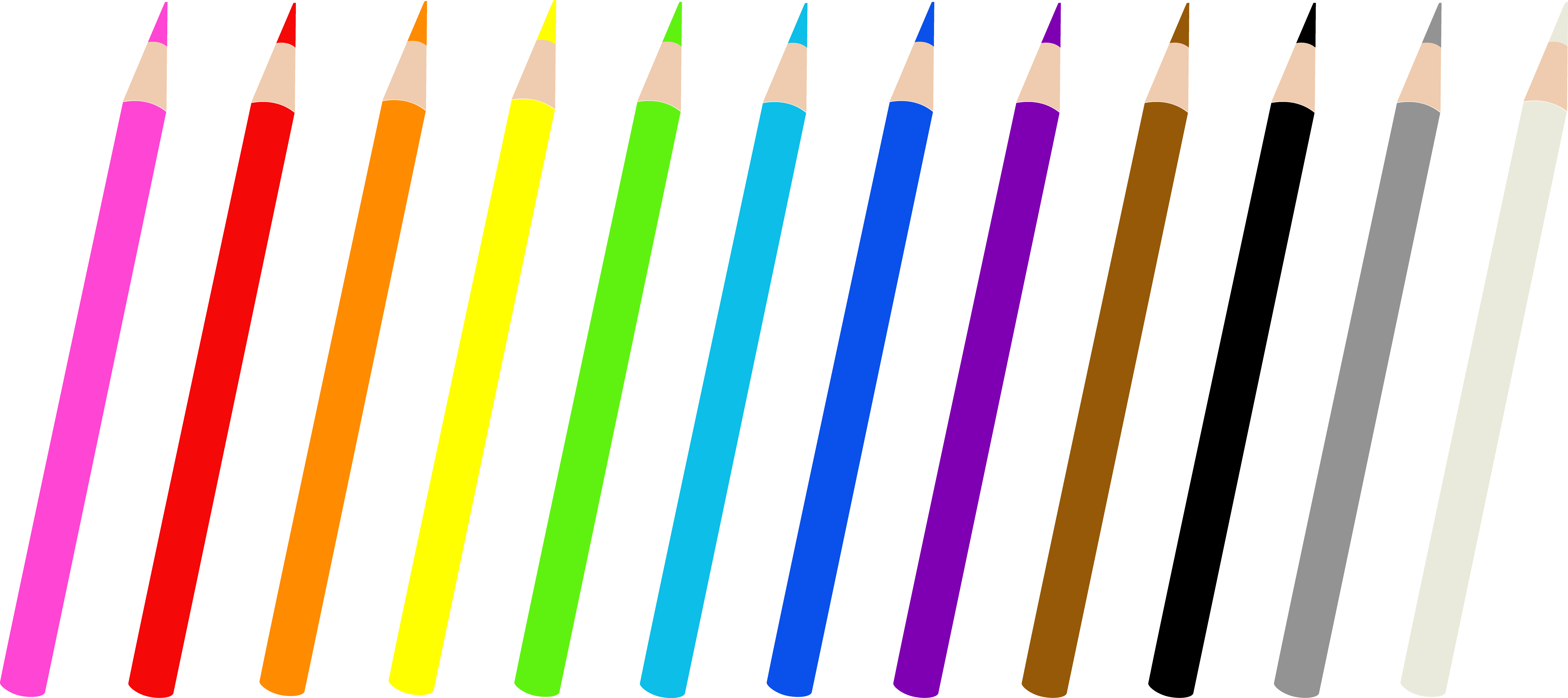 Color Pencil Art Banner Free Download - 12 Pencils Clipart (6720x2993), Png Download